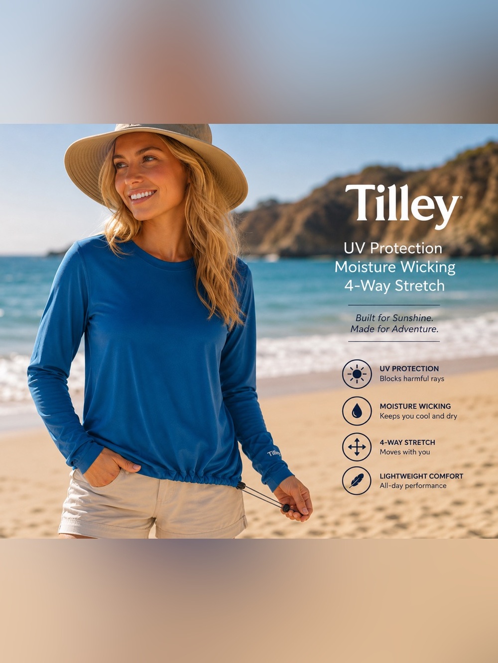 Tilley-Women's Long Sleeve UV Protection Top-Blue